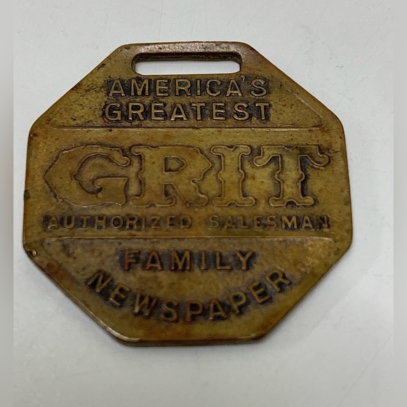 1930s Vintage Octagonal GRIT Newspaper 8 Sided Good Luck Coin - Picture 6 of 10